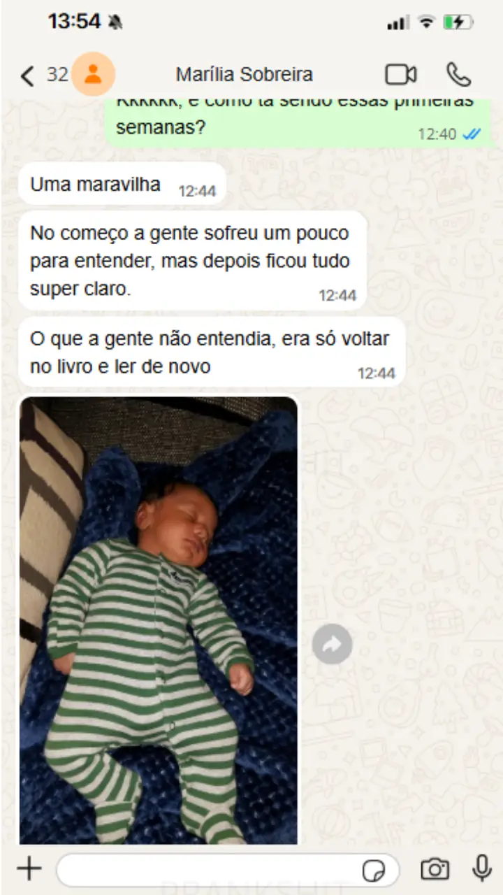 Conversa de WhatsApp com a cliente Marília Sobreira