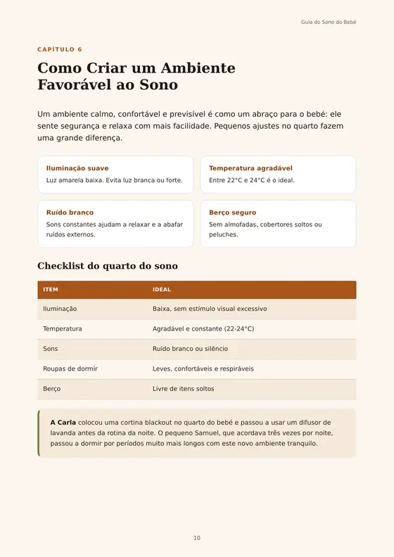 Checklist do quarto do sono